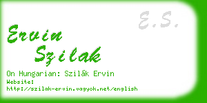 ervin szilak business card